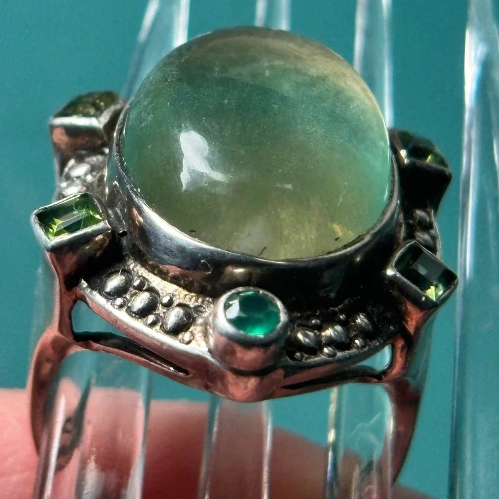 Nicky‎ Butler Sterling Silver Prehnite Peridot Emerald Statement Ring 925 Size 9